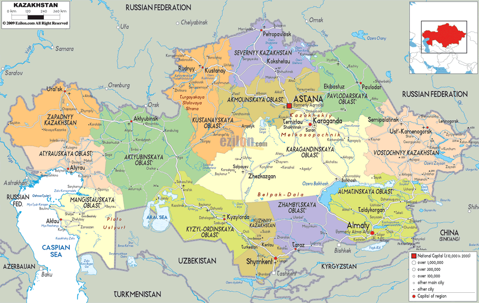Aktubinsk map